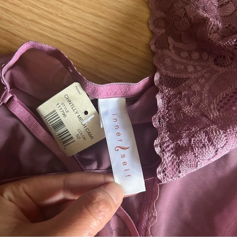 NWT Inner Self Chantilly Mesh Cami Top XL